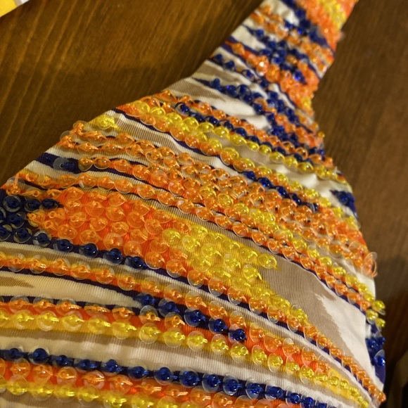 VIX by Paula Hermanny Beaded Triangle Bikini Top Size 10 - Picture 3 of 9